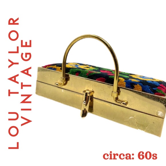 Vintage LOU TAYLOR Chrome Box Bag, circa 60sππ½ - Picture 6 of 12